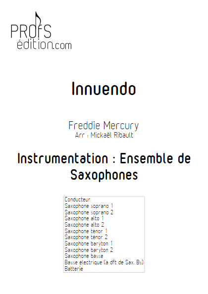 Innuendo - Ensemble de Saxophones - MERCURY F. - page de garde