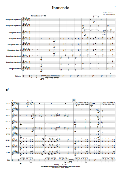 Innuendo - Ensemble de Saxophones - MERCURY F. - app.scorescoreTitle