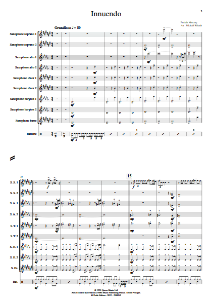Innuendo - Ensemble de Saxophones - MERCURY F. - Partition