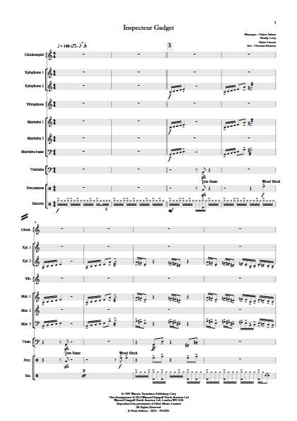 Inspecteur Gadget - Ensemble de Percussions - SABAN H. - Partition