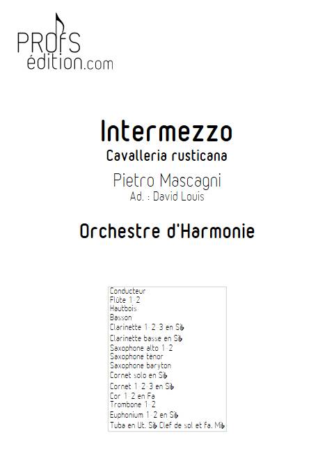 Intermezzo - Cavalleria rusticana - Orichestre d'Harmonie - MASCAGNI P. - page de garde