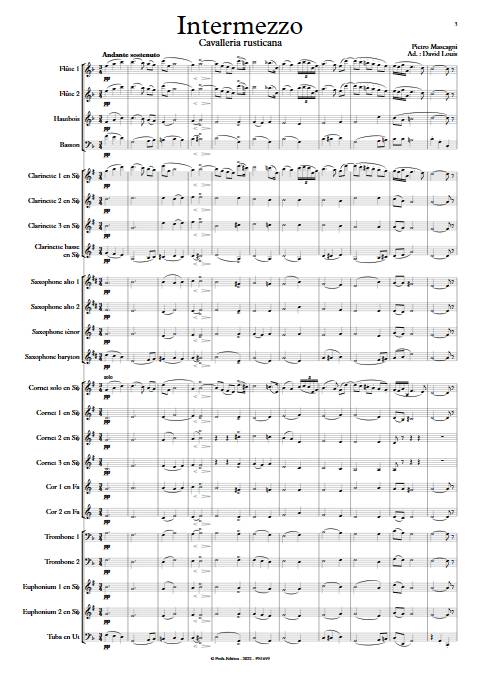 Intermezzo - Cavalleria rusticana - Orichestre d'Harmonie - MASCAGNI P. - app.scorescoreTitle