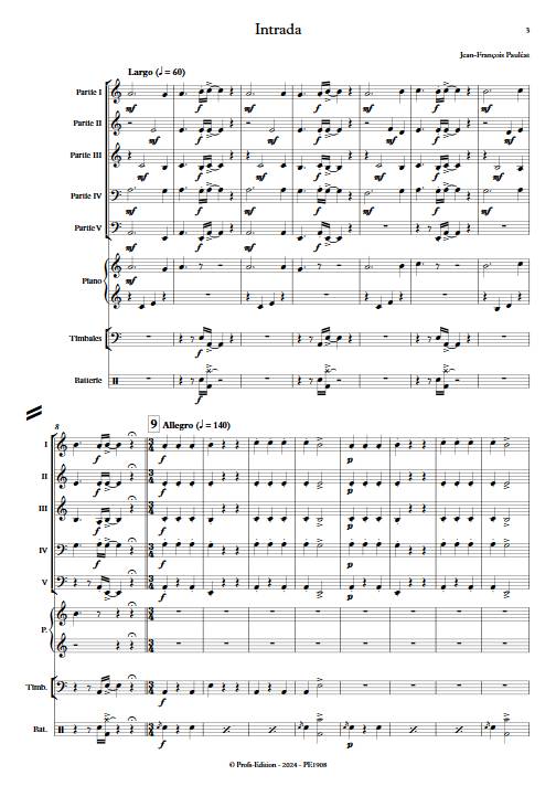 Intrada - Ensemble Variable - PAULEAT J.F. - Partition