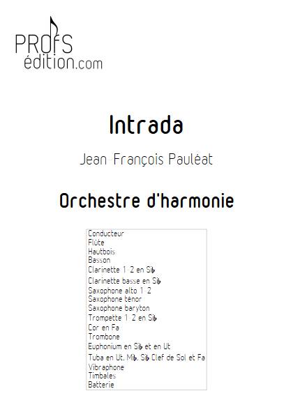 Intrada - Orchestre d'harmonie - PAULEAT J.F. - page de garde