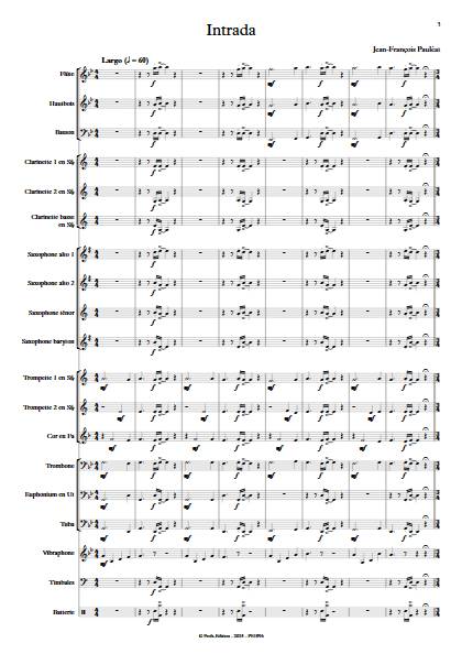 Intrada - Orchestre d'harmonie - PAULEAT J.F. - Partition