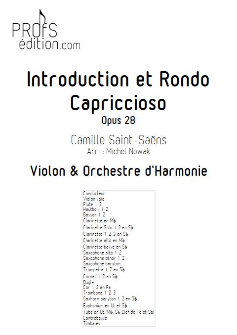 Introduction et rondo capriccioso - Violon & Orchestre d'harmonie - SAINT-SAENS C. - page de garde