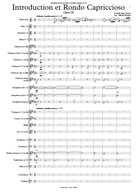 Introduction et rondo capriccioso - Violon & Orchestre d'harmonie - SAINT-SAENS C. - app.scorescoreTitle