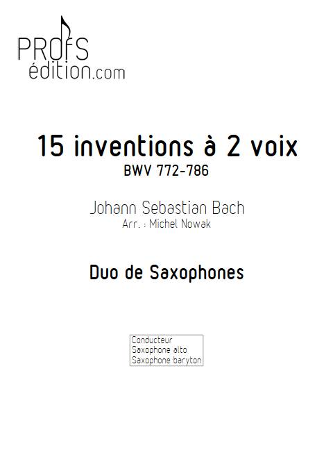 15 Inventions à 2 voix - Duo de Saxophones - BACH J. S. - page de garde