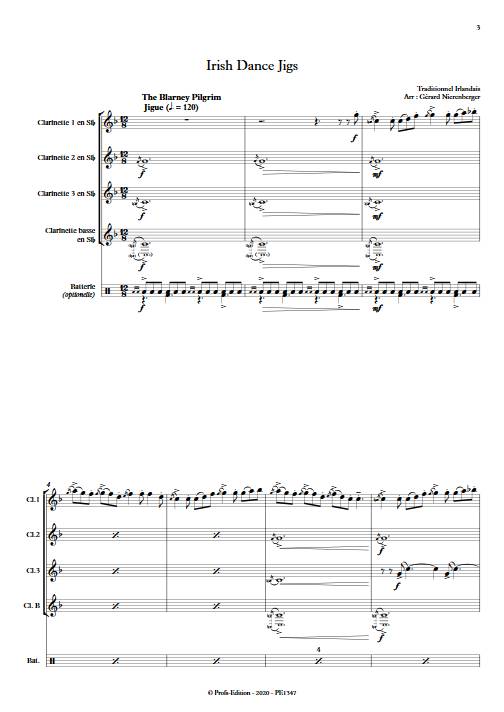 Irish Dance Jigs - Quatuor de Clarinettes - TRADITIONNEL IRLANDAIS - Partition