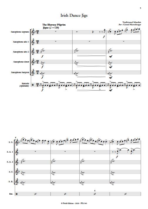 Irish Dance Jigs - Quintette de Saxophones - TRADITIONNEL IRLANDAIS - Partition