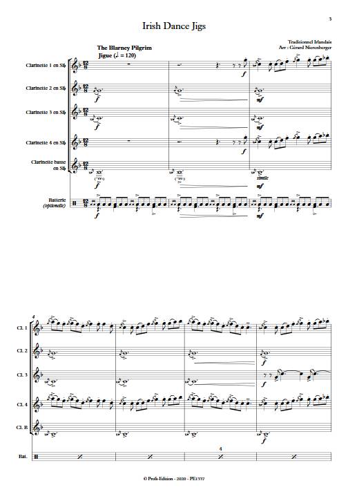 Irish Dance Jigs - Quintette de Clarinettes - TRADITIONNEL IRLANDAIS - Partition