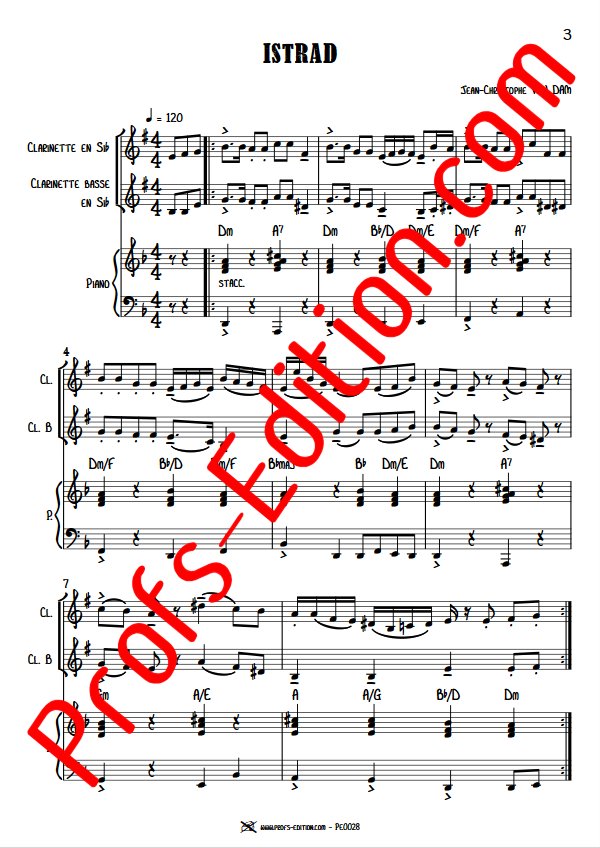 Istrad - Trio Clarinettes Piano - VAN DAM J. C. - Partition