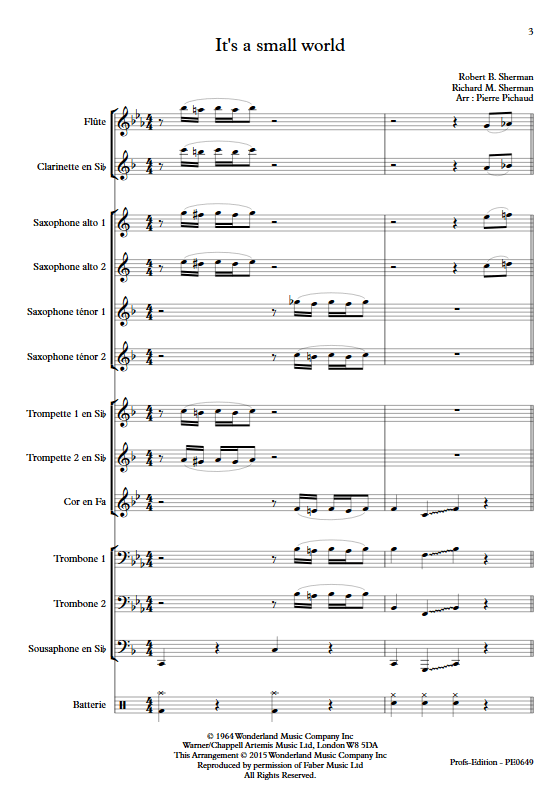 It's a small world - Fanfare - SHERMAN - Partition