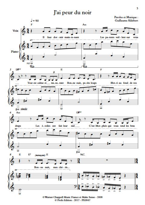 J'ai peur du noir - Piano & voix - ALDEBERT G. - app.scorescoreTitle
