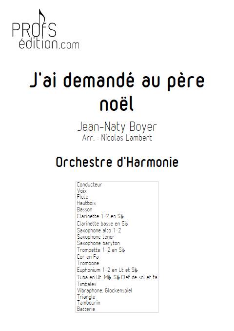 J'ai d'mandé au père noël - Orchestre d'harmonie - BOYER - page de garde