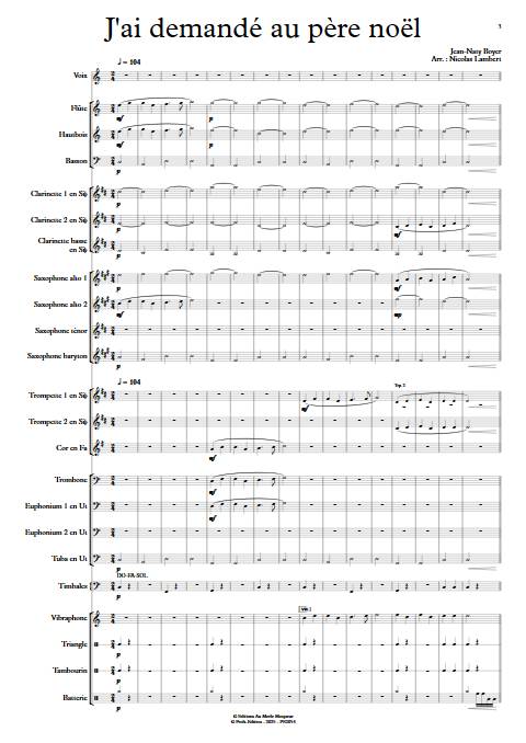J'ai d'mandé au père noël - Orchestre d'harmonie - BOYER - Partition