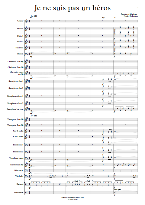 Je ne suis pas un héros- Orchestre d'Harmonie - BALAVOINE D. - app.scorescoreTitle