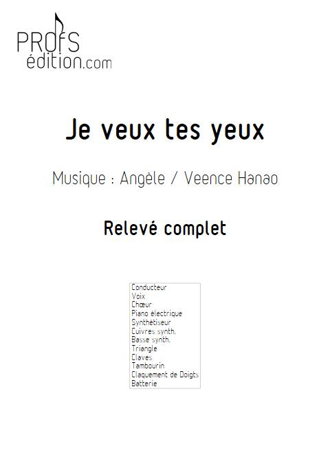 Je veux tes yeux - Relevé - ANGELE - page de garde