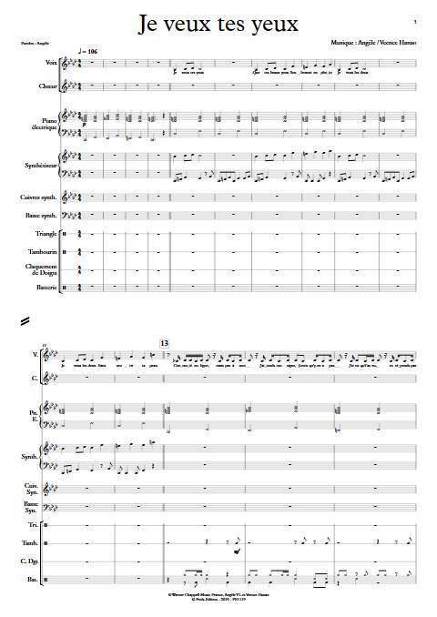 Je veux tes yeux - Relevé - ANGELE - app.scorescoreTitle