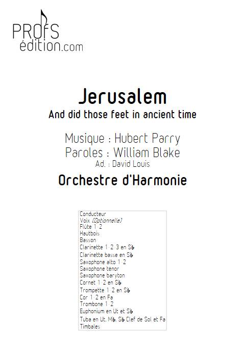 Jerusalem - Orchestre d'Harmonie et chant - PARRY H. - page de garde