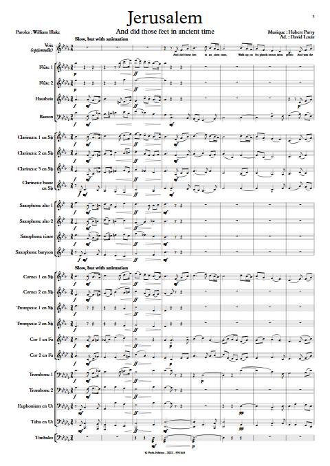 Jerusalem - Orchestre d'Harmonie et chant - PARRY H. - app.scorescoreTitle