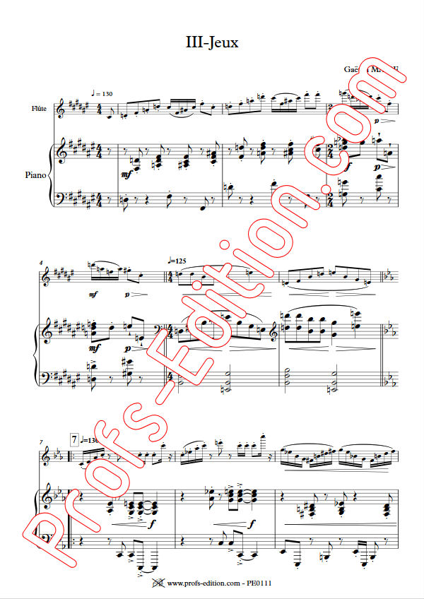 Jeux - Duo Flûte & Piano - MAIRE G. - Partition
