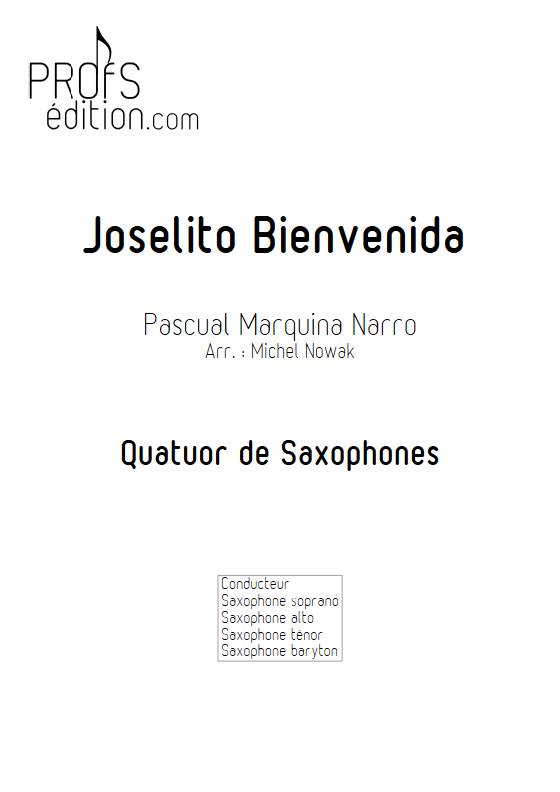 Joselito Bienvenida - Quatuor de saxophones - NARRO P. M. - page de garde
