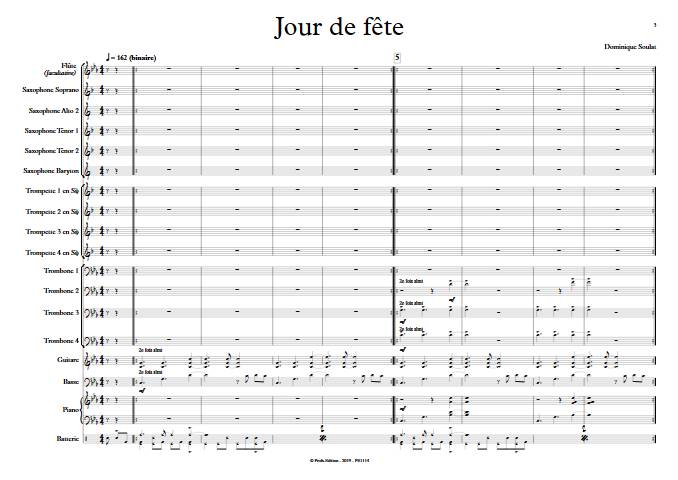 Jour de fête - Big Band - SOULAT D. - Partition