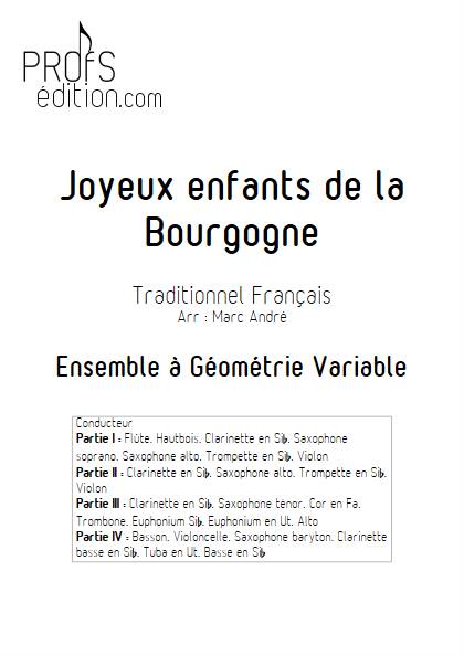 Joyeux enfants de la Bourgogne - Ensemble Variable - TRADITIONNEL FRANCAIS - page de garde