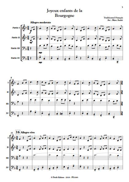 Joyeux enfants de la Bourgogne - Ensemble Variable - TRADITIONNEL FRANCAIS - Partition