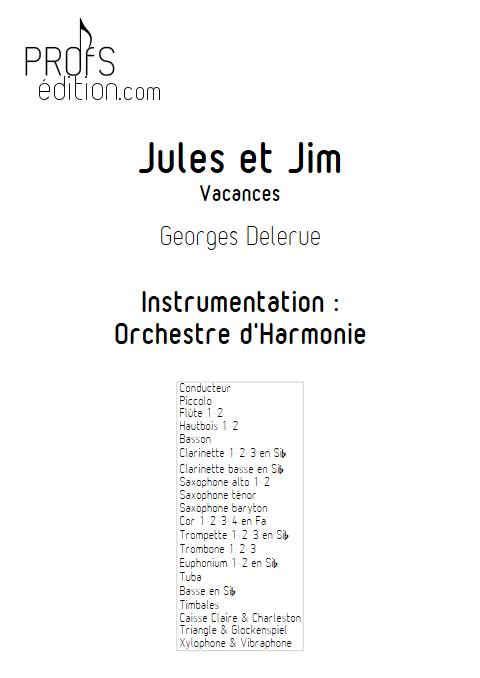 Jules et Jim (Vacances) - Orchestre d'Harmonie - DELERUE G. - page de garde