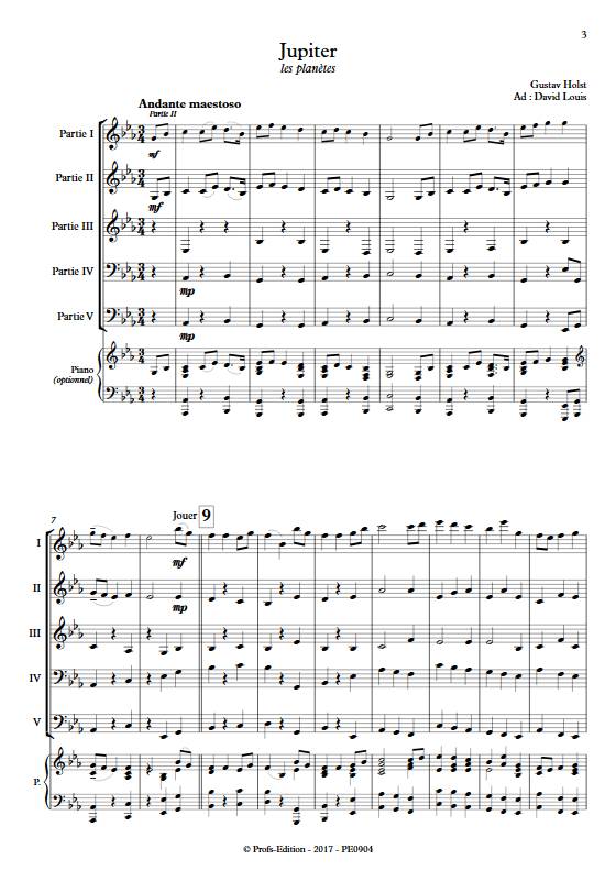 Jupiter - Ensemble Variable - HOLST G. - Partition