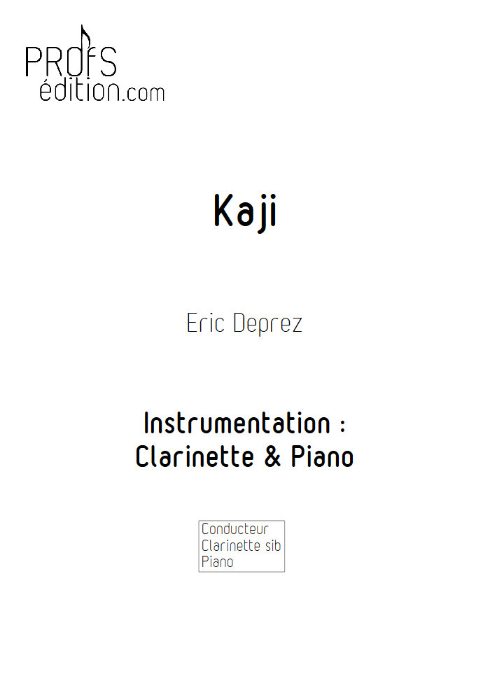 Kaji - Clarinette & Piano - DEPREZ E. - page de garde