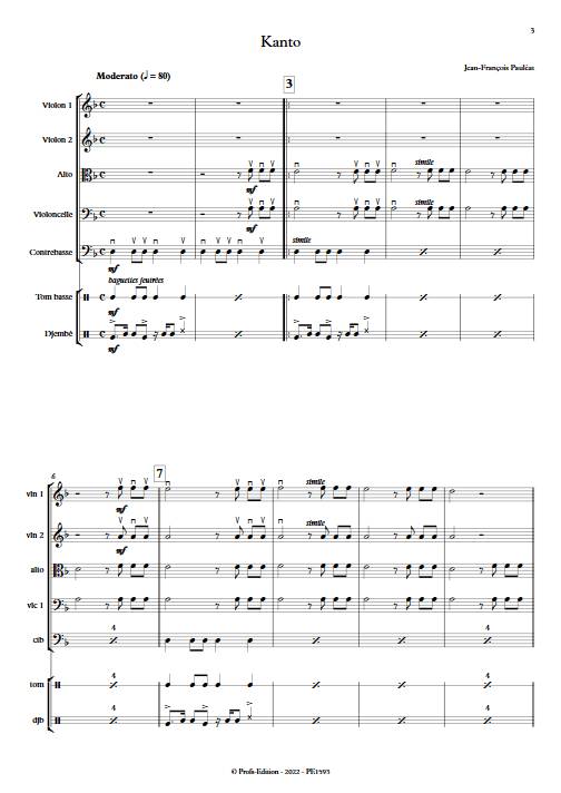 Kanto - Orchestre à cordes - PAULEAT J-F - Partition
