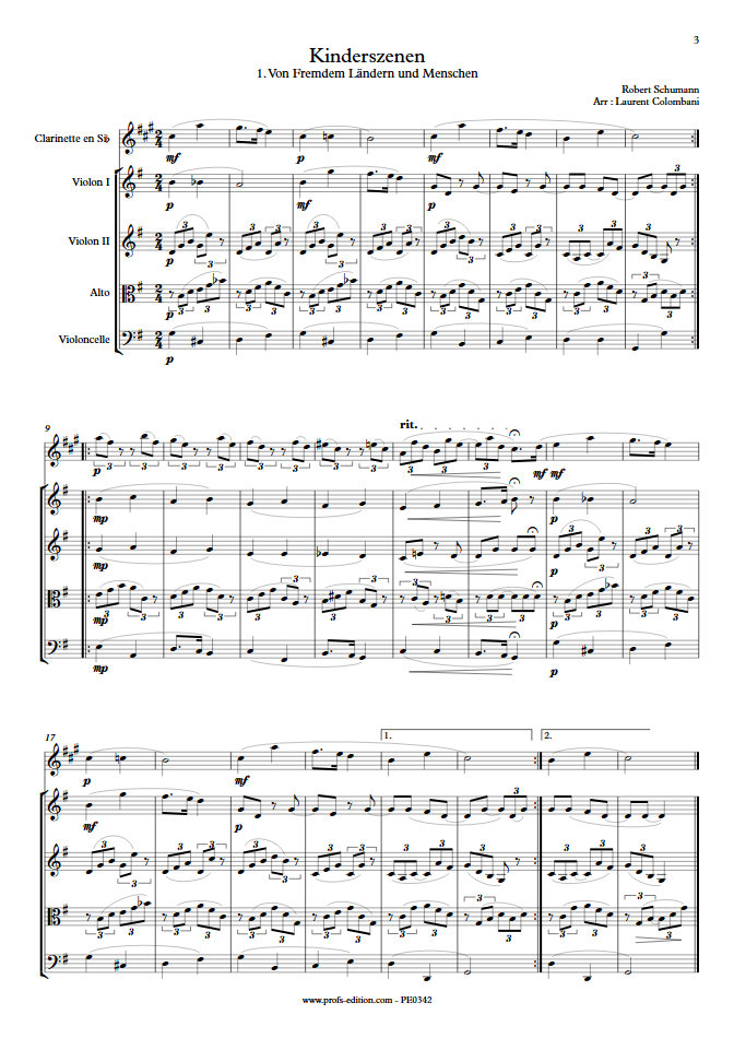 Kinderszenen - Clarinette et Quatuor à Cordes - SCHUMANN R. - app.scorescoreTitle
