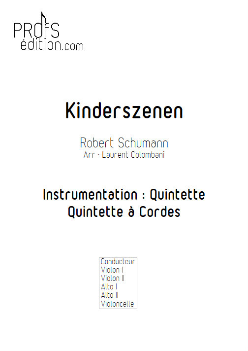 Kinderszenen - Quintette à Cordes - SCHUMANN R. - page de garde