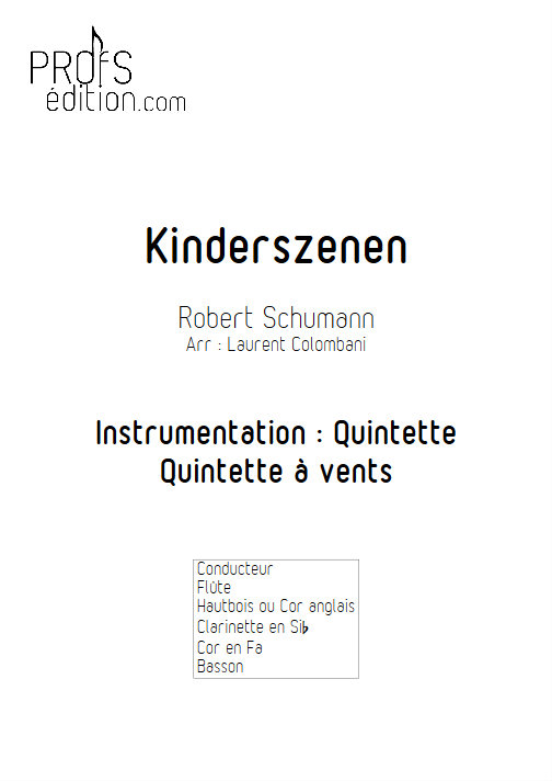 Kinderszenen - Quintette à Vents - SCHUMANN R. - page de garde