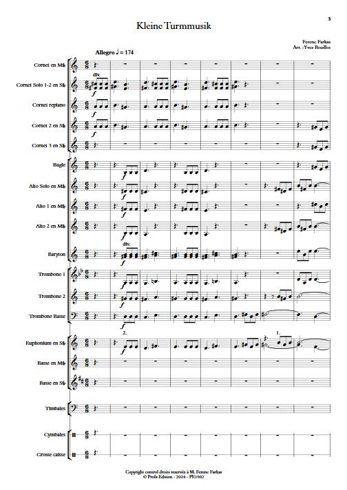 Kleine Turmmusik - Brass Band - FARKAS F. - Partition