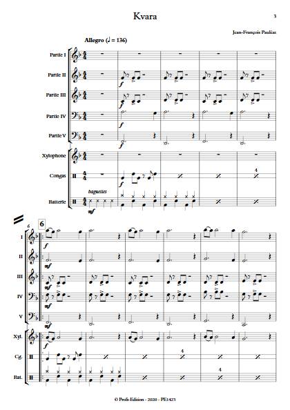 Kvara - Ensemble Variable - PAULEAT J. F. - Partition