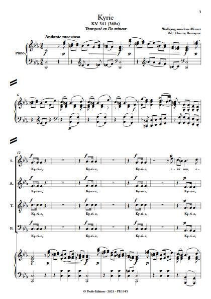 Kyrie KV. 341 - Chœur mixte - MOZART W. A. - Partition