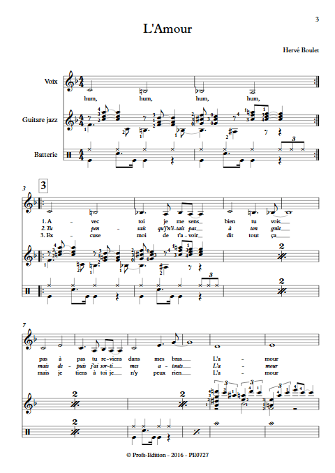 L'Amour - Trio Chant, Guitare, Batterie - BOULET H. - app.scorescoreTitle