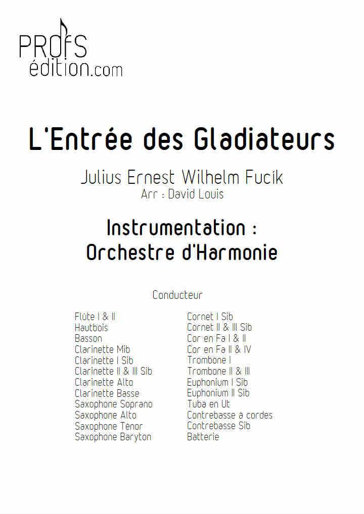 L'entrée des Gladiateurs - Orchestre harmonie - FUCIK J. E. W. - page de garde