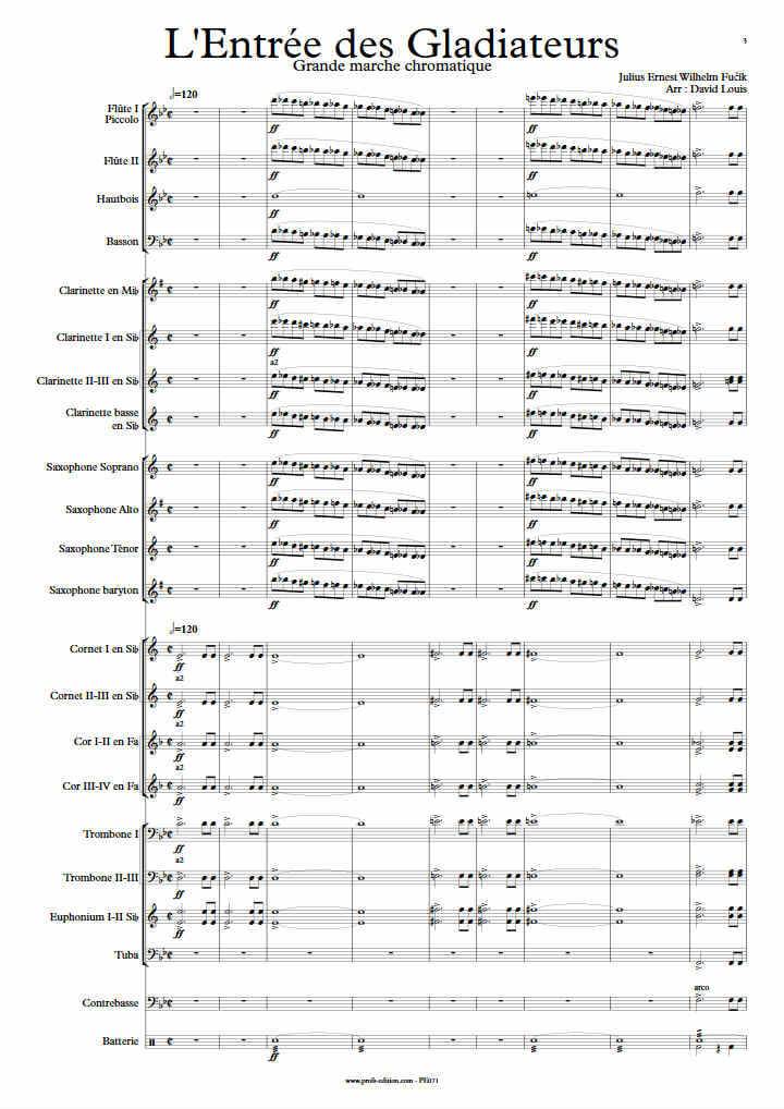 L'entrée des Gladiateurs - Orchestre harmonie - FUCIK J. E. W. - app.scorescoreTitle