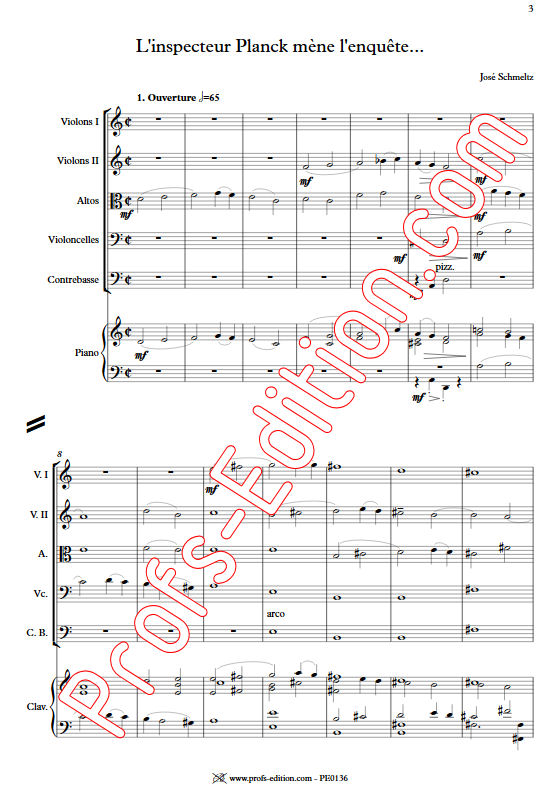 L'inspecteur Planck mène l'enquête - Orchestre Cordes - SCHMELTZ J. - Partition