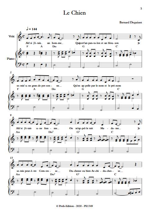 Le Chien - Piano Voix - DEQUEANT B. - app.scorescoreTitle