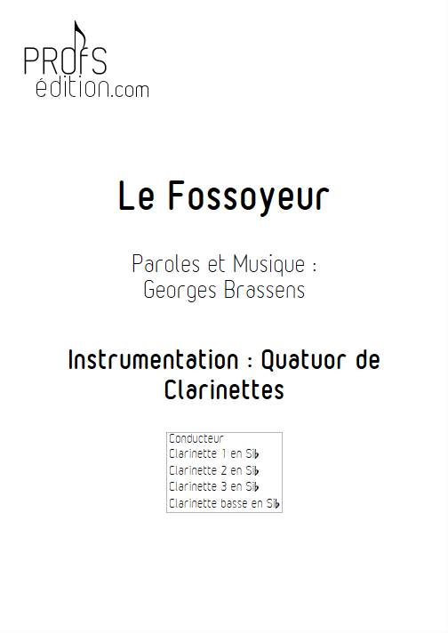 Le Fossoyeur - Quatuor de Clarinettes - BRASSENS G. - page de garde