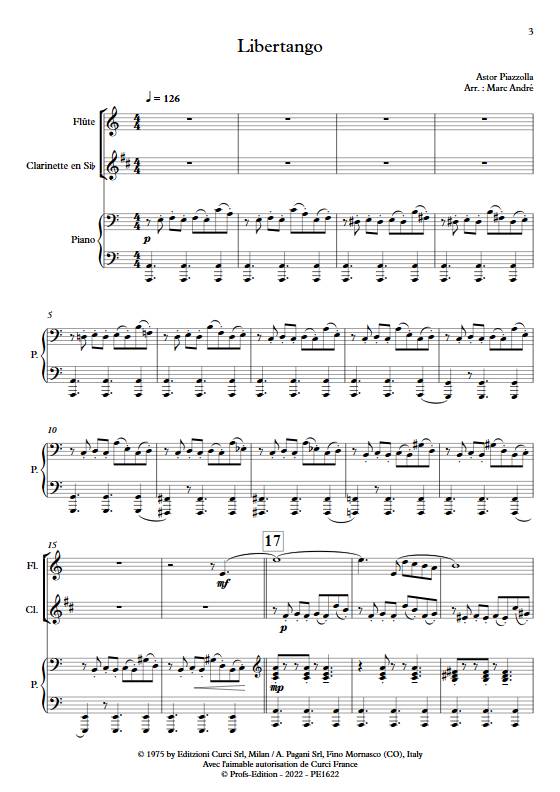 Libertango - Trio - PIAZZOLLA A. - Partition