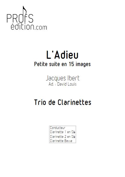 L'Adieu - Trio de Clarinettes - IBERT J. - page de garde