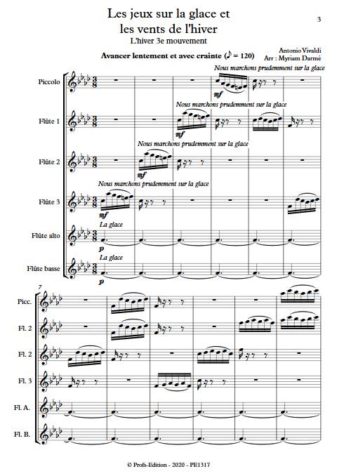 L'hiver - 3e mvt - Ensemble de Flûtes - VIVALDI A. - Partition