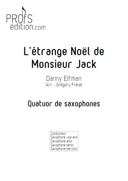 L'étrange Noël de Monsieur Jack - Quatuor de Saxophones - ELFMAN D. - page de garde